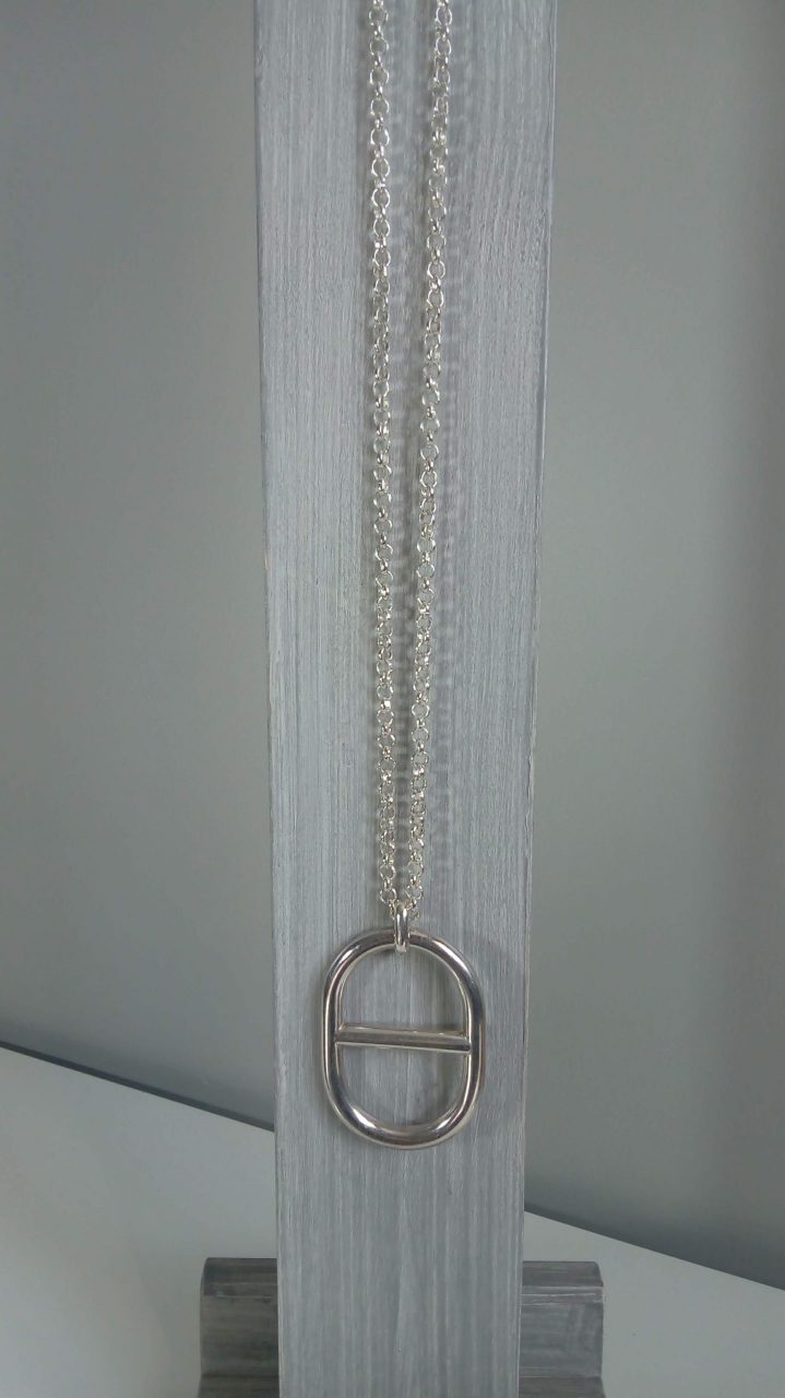 Collier Sautoir Maille Marine Acier Inoxydable - Chaîne D'ancre Argentée, 75 Cm, Neuf