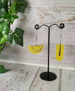 boucles d'oreilles cuir et acier