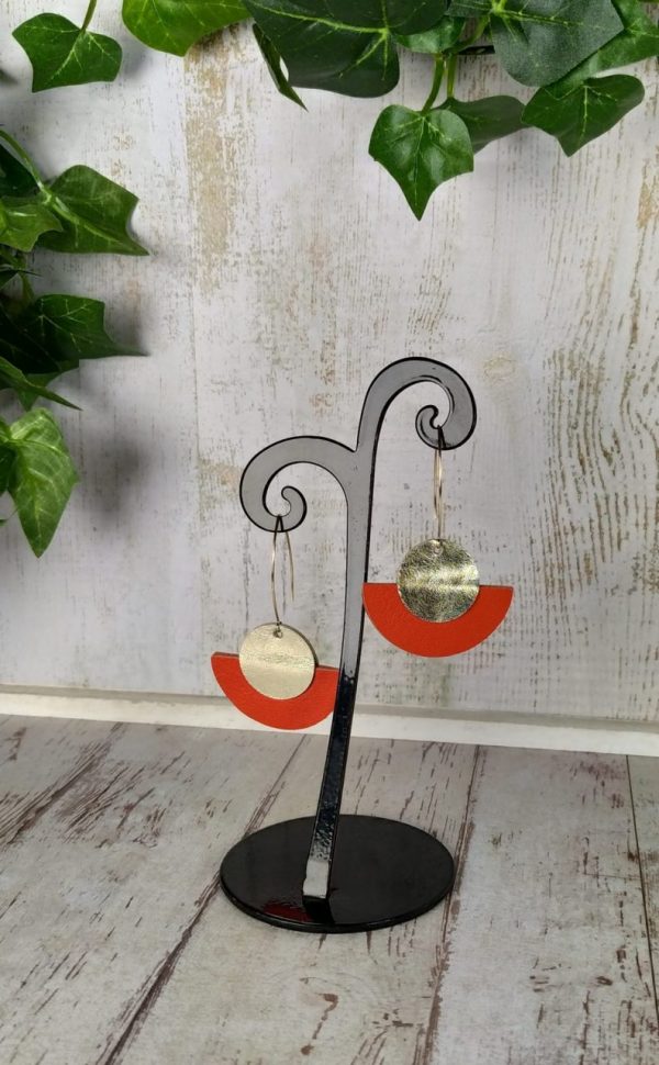 boucles d'oreilles en cuir et Gold filled