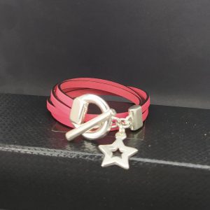 bracelet cuir double tour pampille étoile