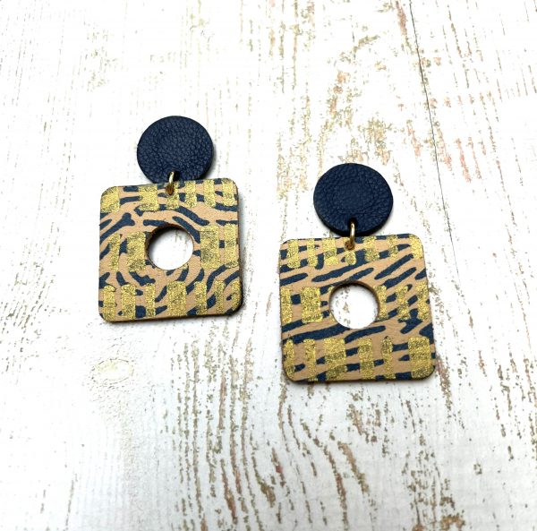 boucles cuir peint à la main