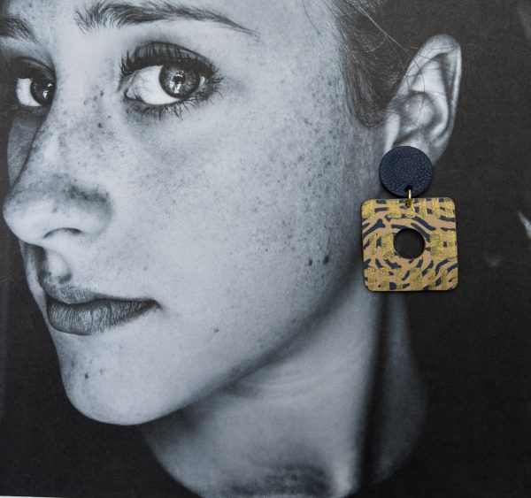 boucles cuir peint à la main