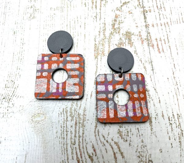 boucles cuir peint à la main