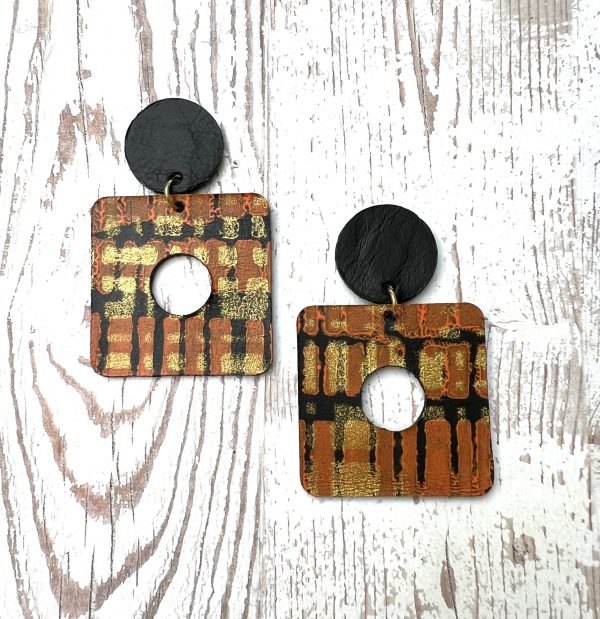 boucles cuir peintes à la main