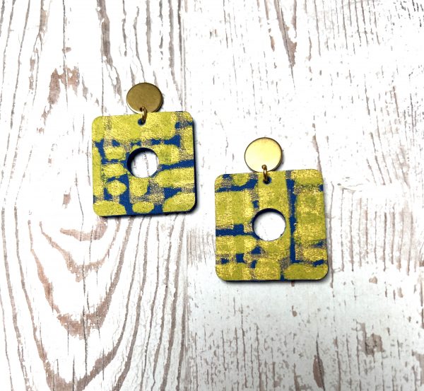 boucles cuir peint à la main