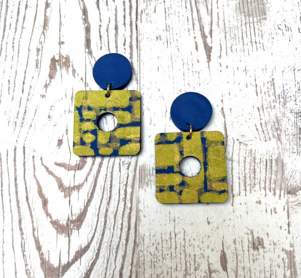 boucles cuir peint à la main