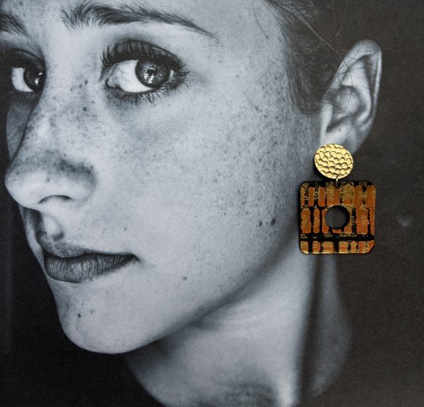 boucles clips cuir peint à la main