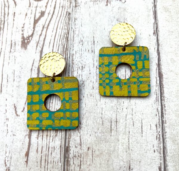 boucles clips cuir peint à la main