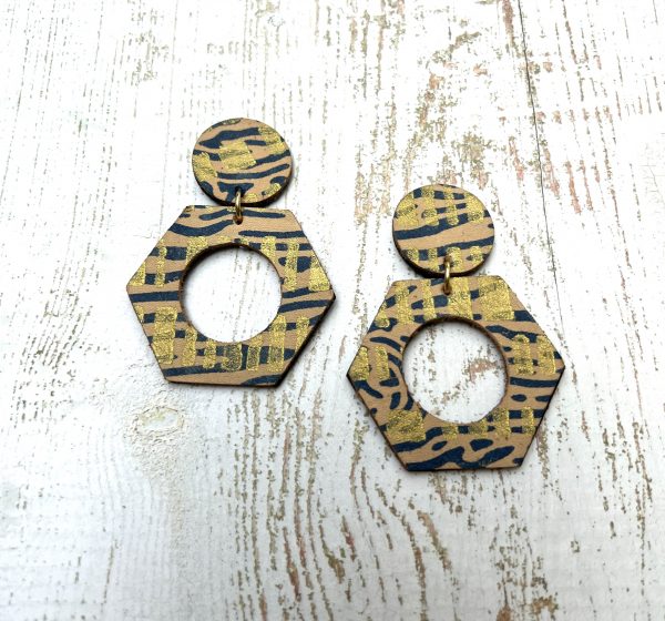 boucles cuir peint à la main