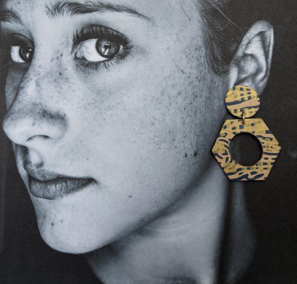 boucles cuir peint à la main