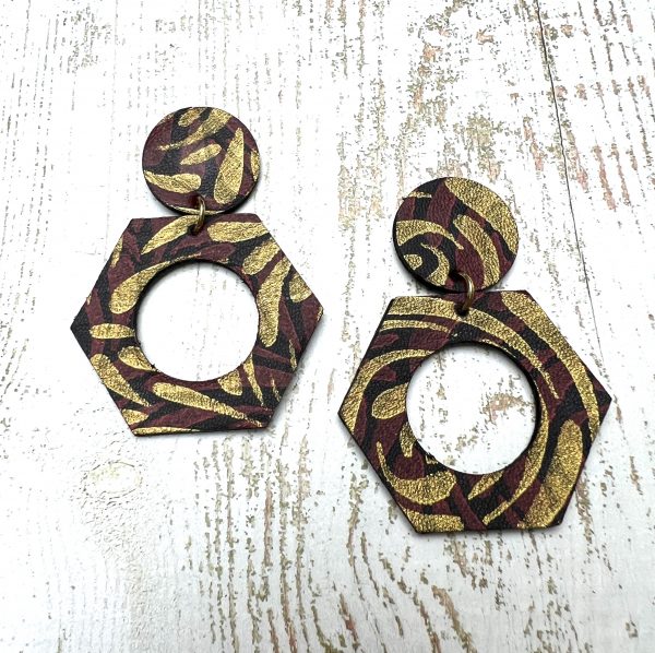 boucles cuir peint à la main