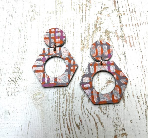 boucles cuir peint à la main