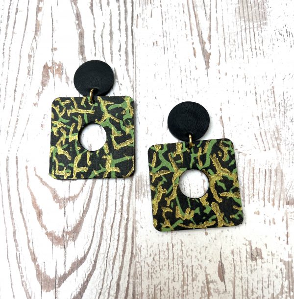 boucles cuir peint à la main