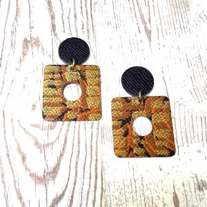 boucles cuir peint à la main