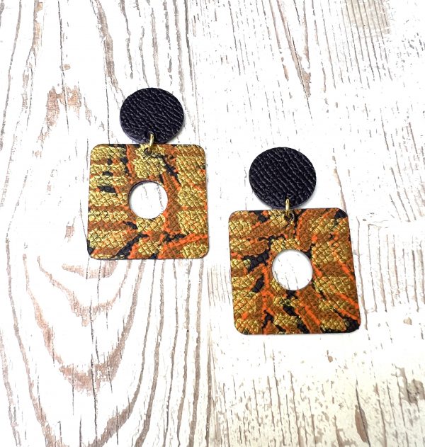 boucles cuir peint à la main