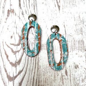 boucles cuir peint à la main