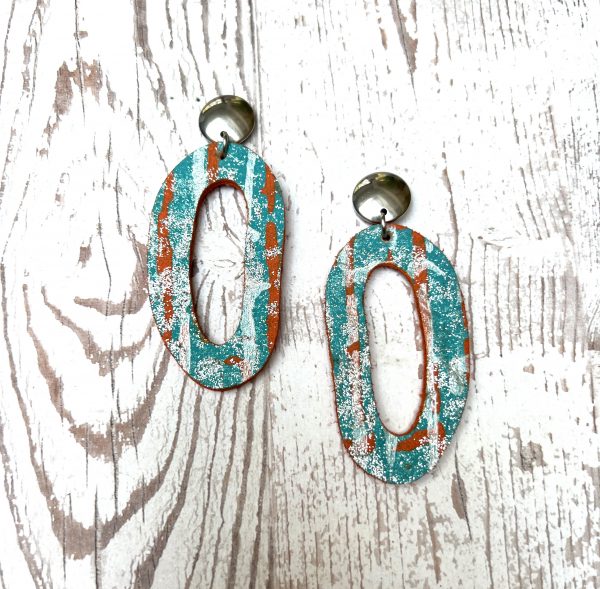 boucles cuir peint à la main