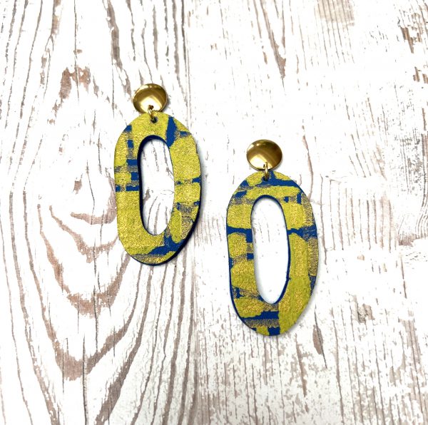 boucles cuir peint à la main