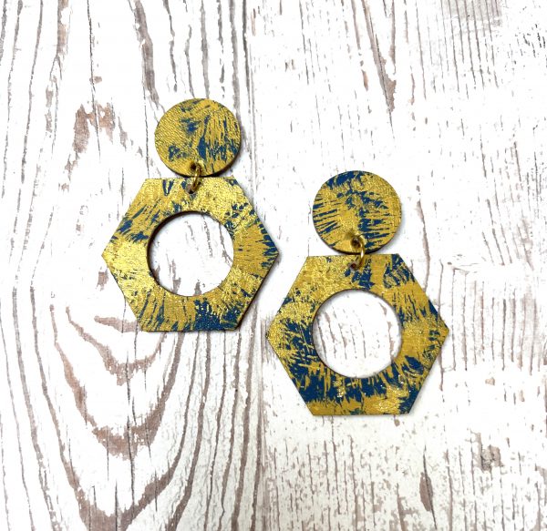 boucles cuir peint à la main