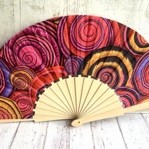 éventail bois et tissu